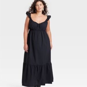 🆕 Universal Thread Flutter Cap Sleeve Maxi A-Line Dress - XXL